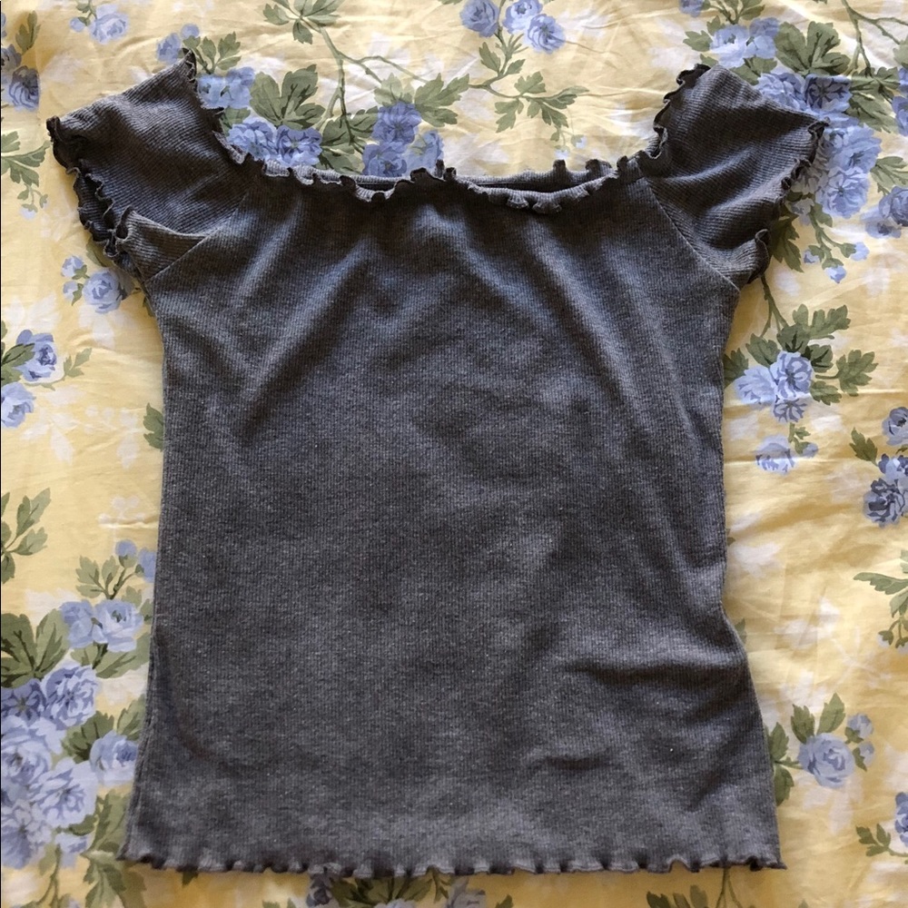 grey off the shoulder medium. Hollister